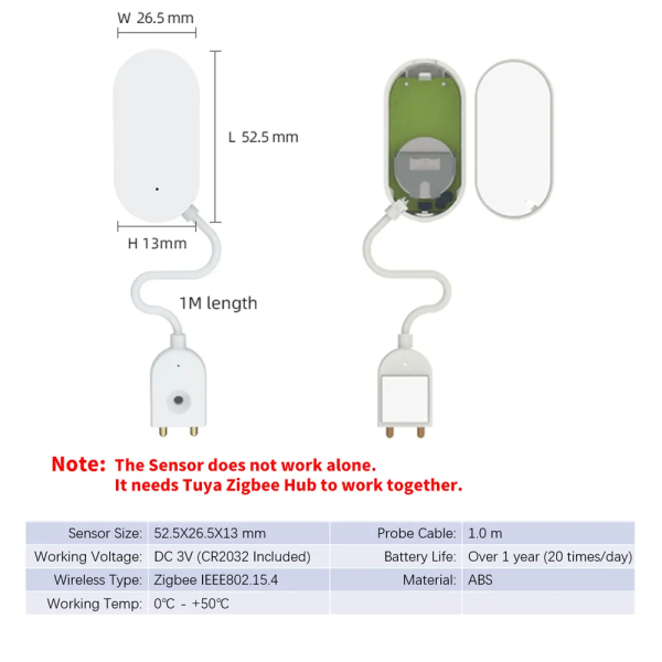 Tuya Zigbee Water Leak Sensor - ABS Detector w/ Smart Alerts & Prevention - Image 3