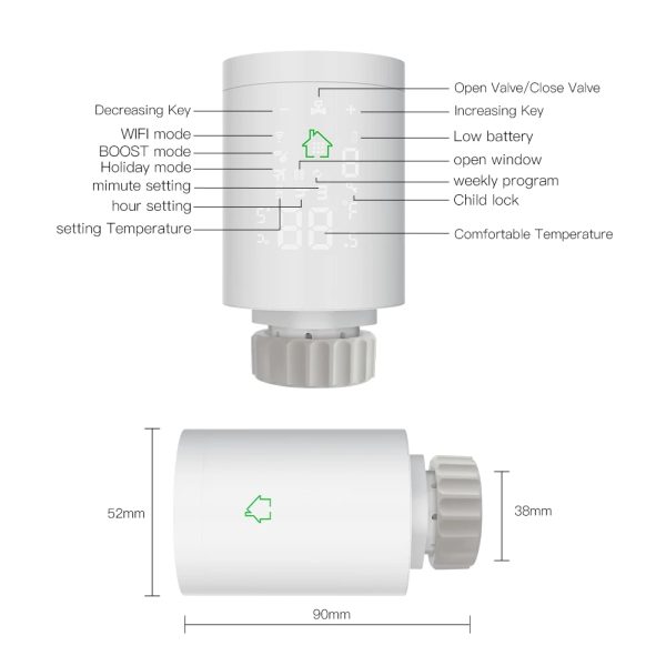 Tuya Zigbee TRV - Radiator/Floor Heating Thermostat w/ Energy Saving - Image 3