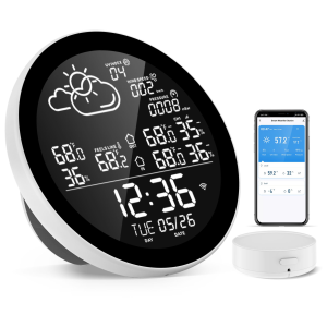 Tuya WiFi Weather Station - Indoor/Outdoor Temp/Humidity w/ Alarm & Memory