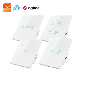 Tuya WiFi Touch Wall Switch - Glass Panel, Alexa/Google Voice (1/2/3/4 Gang, EU/UK/US)
