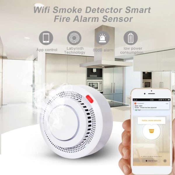 Tuya WiFi Smoke & Fire Detector - Home Security Alarm System - Image 2