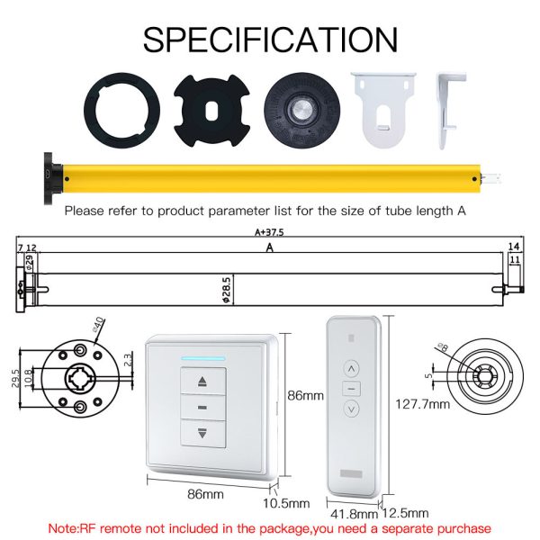 Tuya Zigbee 35mm Tubular Motor - Smart Roller Shade Motor for 35mm Tubes - Image 2