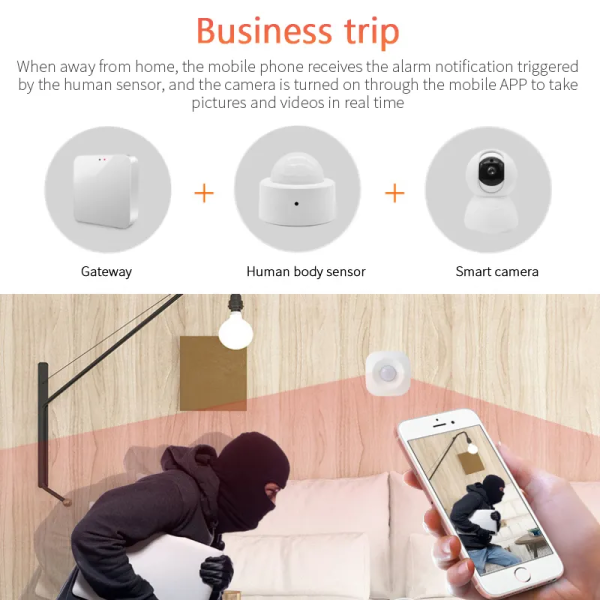 Tuya Zigbee/WiFi PIR Sensor – Security Alarm w/ Smart Life & Voice Automation - Image 2