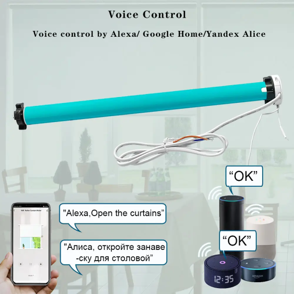 2N Strong Smart Curtain Motor - WiFi/Matter/Thread, 38mm Tube Heavy-Duty - Image 3