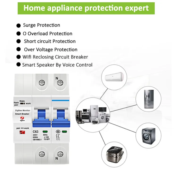 Tuya Zigbee Smart MCB - 1P/2P/3P/4P Auto-Reclosing Surge Protector (Industrial) - Image 3