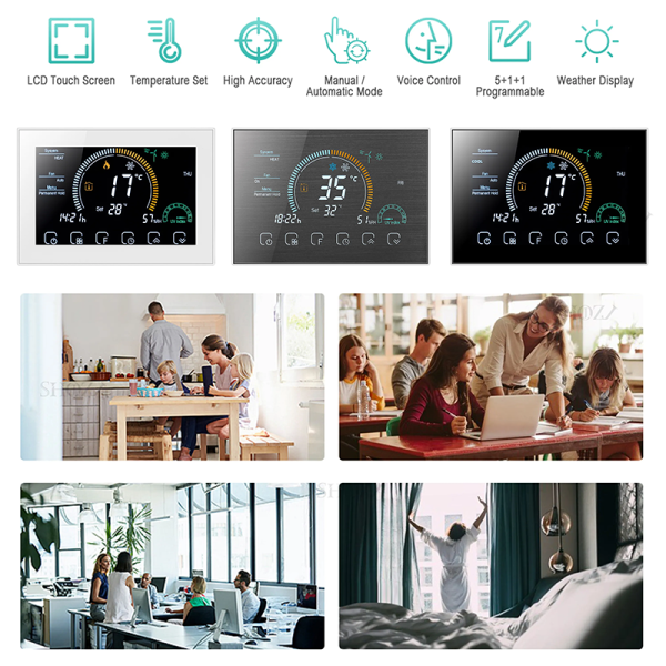 Tuya WiFi Central AC Thermostat - 3-Speed Fan Control - Image 4