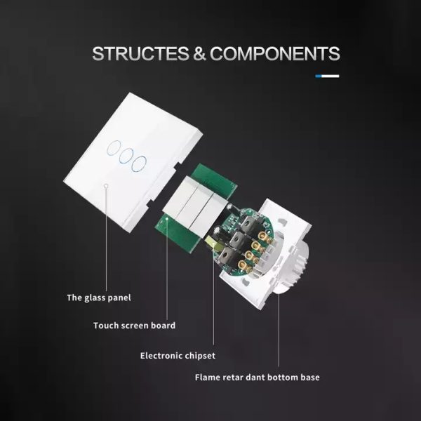 Tuya WiFi Touch Wall Switch - Glass Panel, Alexa/Google Voice (1/2/3/4 Gang, EU/UK/US) - Image 2