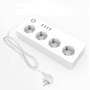Smart Power Strip with 4 USB Ports & EU Plugs – Alexa/Google Voice & App Control