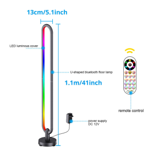 Smart RGB U-Shape Floor Lamp - App/Remote Control, 16M Colors, 100-240V