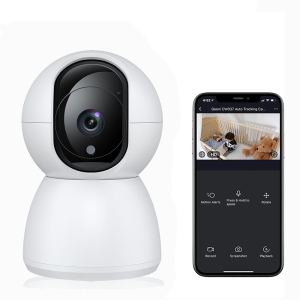 HD Indoor WiFi Camera: Auto-Tracking PTZ Baby Monitor with Night Vision & Two-Way Audio