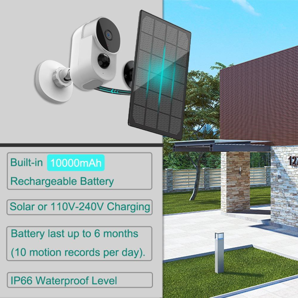Tuya Solar-Powered 1080P Outdoor Camera with Night Vision & Cloud Storage - Image 2