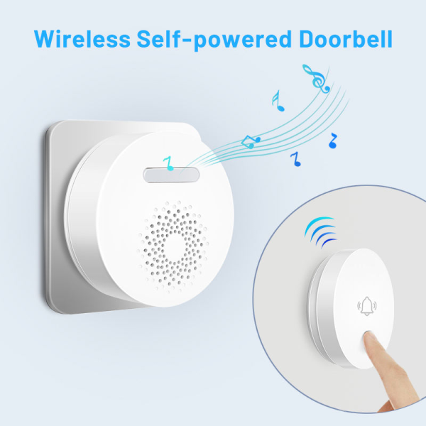 Self-Powered 433MHz Wireless Doorbell System with Strobe Alarm & Detectors - Image 2