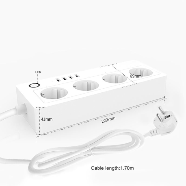 Smart Power Strip with 4 USB Ports & EU Plugs – Alexa/Google Voice & App Control - Image 2