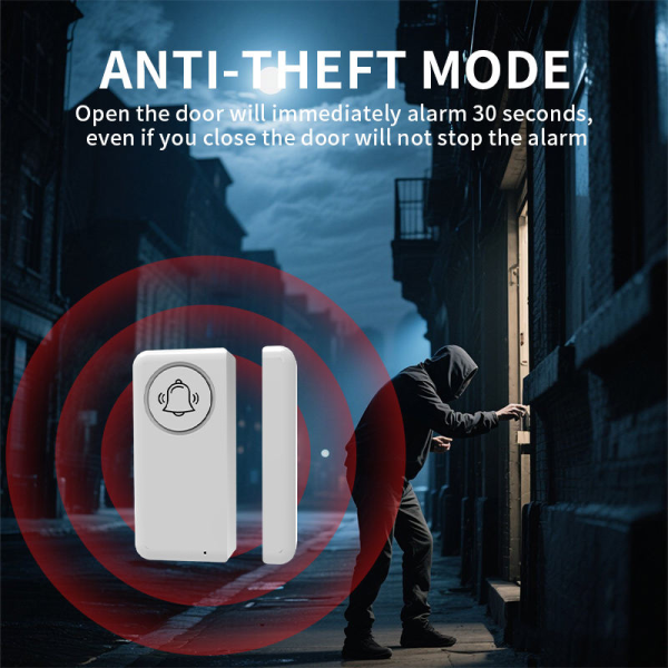 Tuya WiFi Door/Window Sensor with Alarm & Smart Home Integration - Image 2