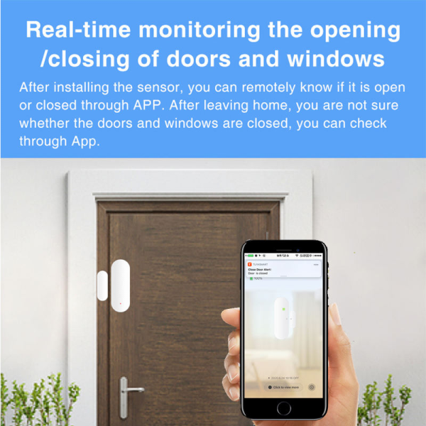 Tuya Wireless Smart Contact Sensor for Doors/Windows with Alexa & App Alerts - Image 2