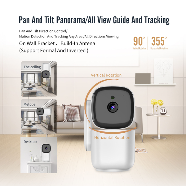 1080P Auto-Tracking Indoor PTZ Camera with Cloud Storage & Baby Monitor - Image 3