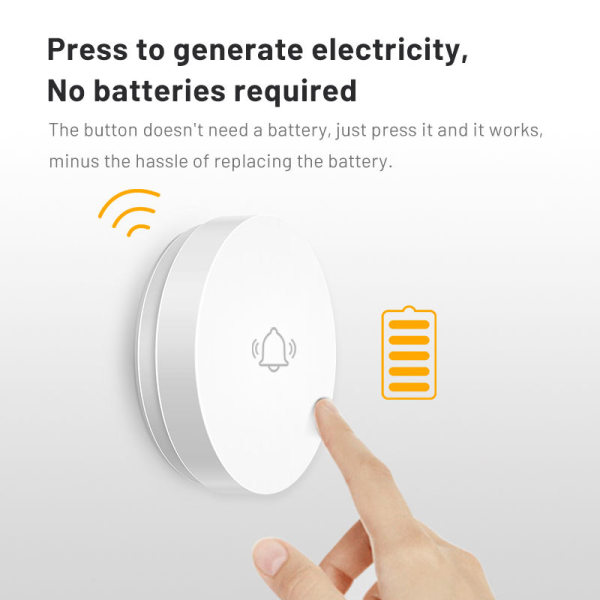 Self-Powered 433MHz Wireless Doorbell System with Strobe Alarm & Detectors - Image 3