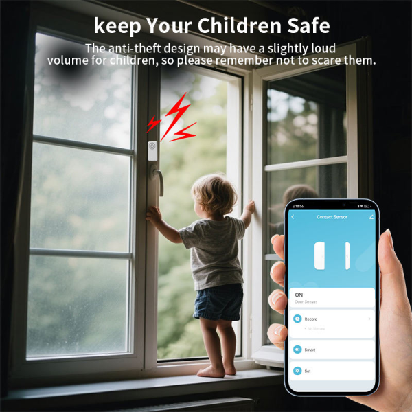 Tuya WiFi Door/Window Sensor with Alarm & Smart Home Integration - Image 3