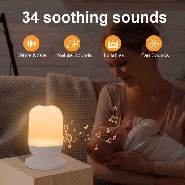 Portable Rechargeable White Noise Machine with Night Light & Timer - Image 2