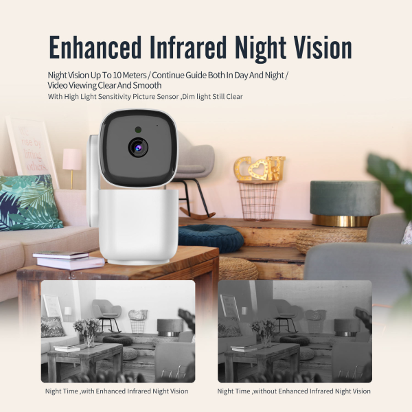 1080P Auto-Tracking Indoor PTZ Camera with Cloud Storage & Baby Monitor - Image 4