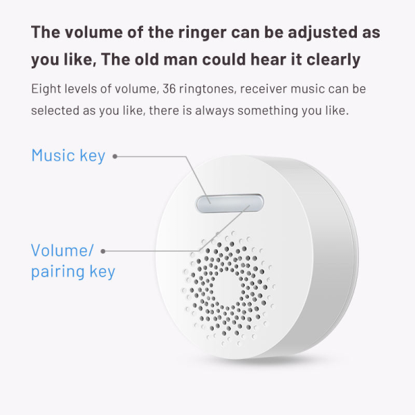 Self-Powered 433MHz Wireless Doorbell System with Strobe Alarm & Detectors - Image 4