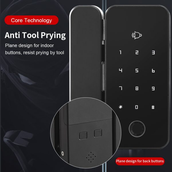 Biometric & IC Card Smart Lock with Remote Access for Steel Security Doors - Image 4