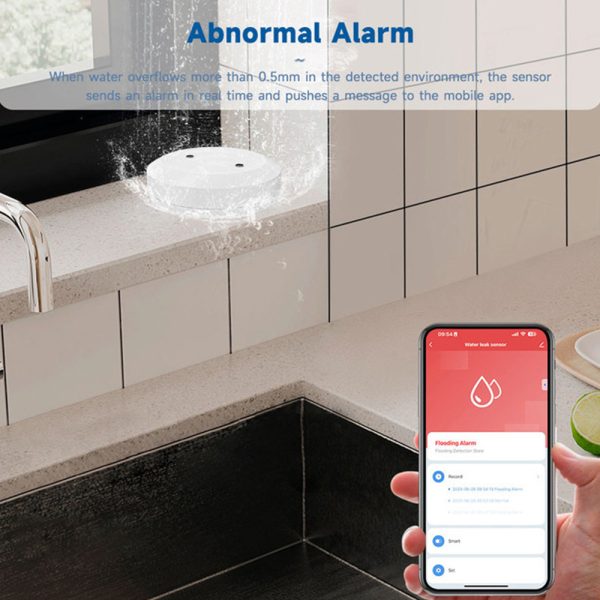 Zigbee Water Leak Sensor - IP67 Flood Detector, 5-Year Battery, Works with Home Assistant & Tuya - Image 4