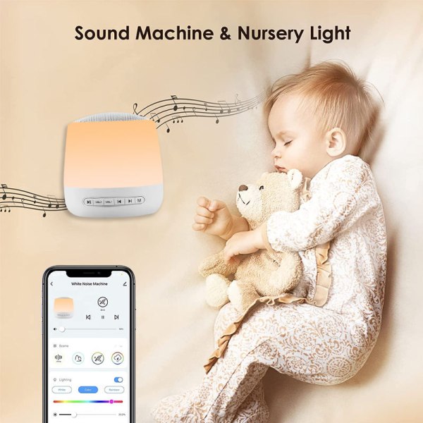 Tuya Smart Rechargeable White Noise Machine with LED Light - Image 4