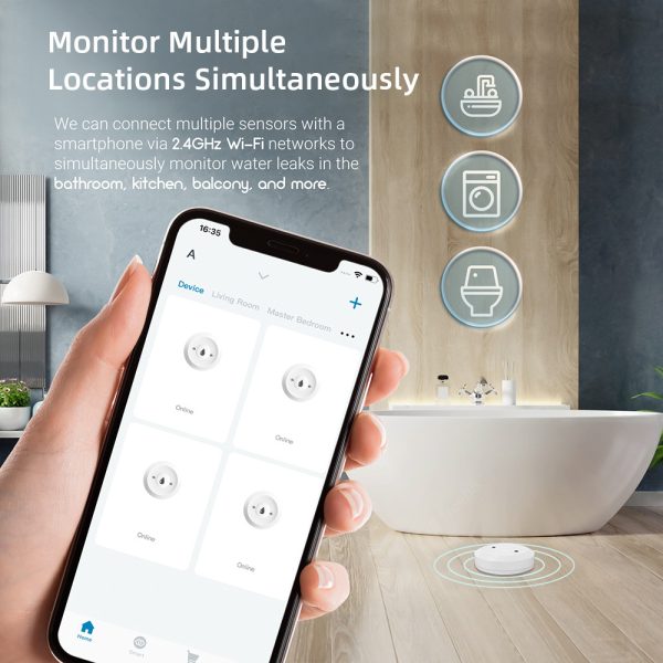 Zigbee Water Leak Sensor - IP67 Flood Detector, 5-Year Battery, Works with Home Assistant & Tuya - Image 5