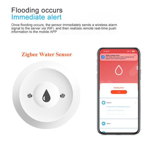 Zigbee Water Leak Sensor - IP67 Flood Detector, 5-Year Battery, Works with Home Assistant & Tuya - Image 6