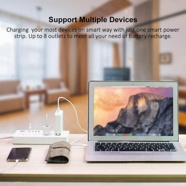 UK Tuya Smart Power Strip: 4 Sockets + 4 USB Ports with Voice & Timer Control - Image 6