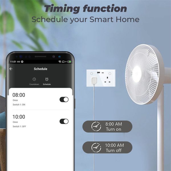 UK Standard Tuya Zigbee Smart Socket with Touch Glass Panel and USB-C PD - Image 5