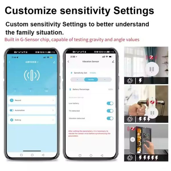 Zigbee Tuya Smart Vibration Sensor with Real-Time Notification - Image 3