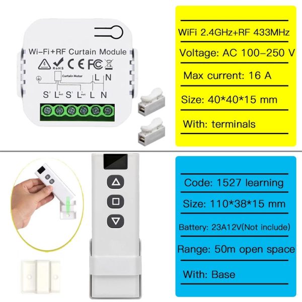 Tuya WiFi Zigbee Roller Shutter Blinds Module with Alexa & Google Compatibility - Image 4