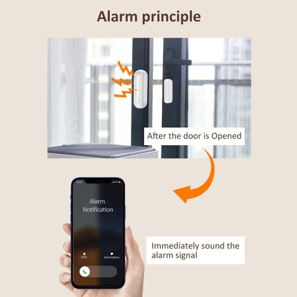 Tuya Smart WiFi Door/Window Sensor with Alexa & Google Home - Auto Alarm Detector - Image 3