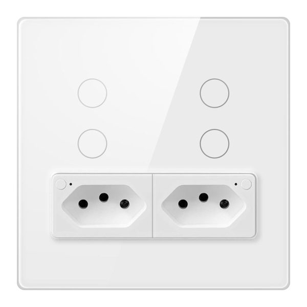 Tuya Smart Brazil WiFi 4 Light Switch Wall with Socket and Brazilian Plug - Image 2