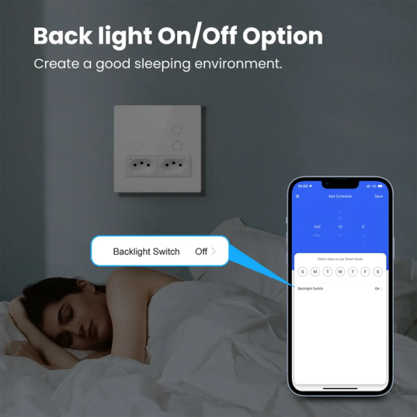 Tuya Smart Brazil WiFi 4 Light Switch Wall with Socket and Brazilian Plug - Image 3