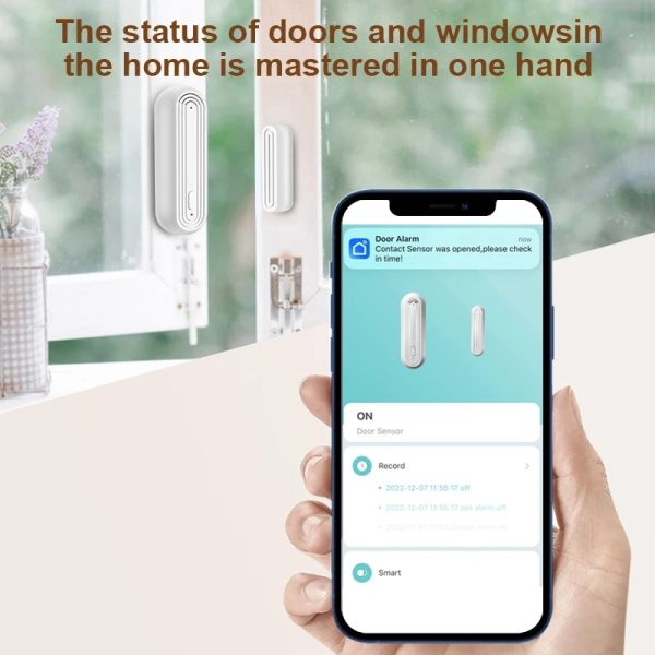 Tuya Smart WiFi Door/Window Sensor with Alexa & Google Home - Auto Alarm Detector - Image 4