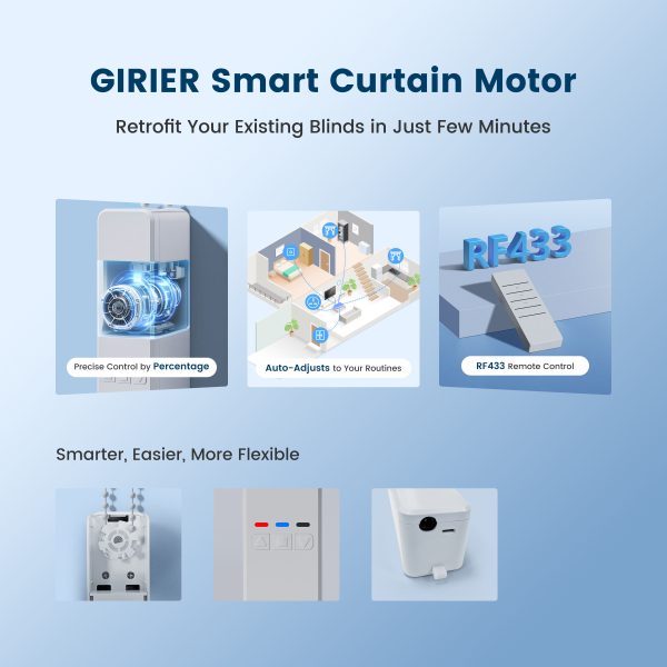 Tuya APP Controlled Smart Roller Shades Motorized Curtain Motor - Image 5