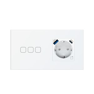 Tuya Smart EU Standard WiFi Wall Touch LED Light Switches and Socket