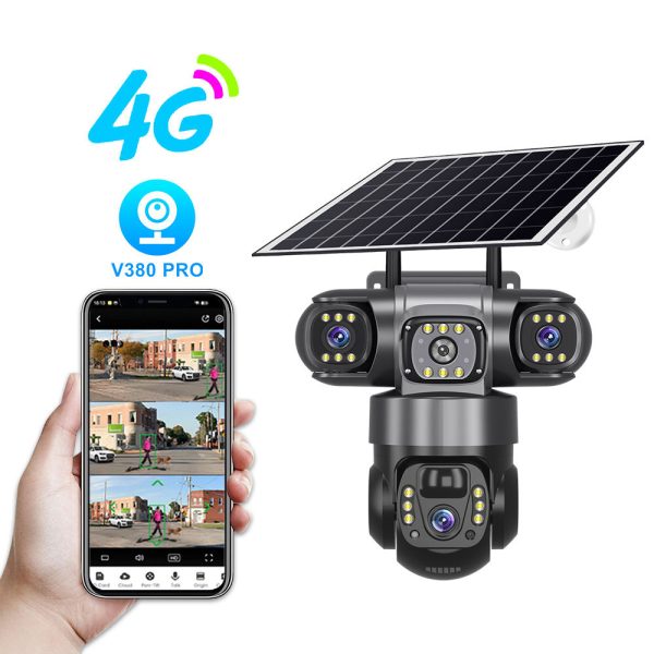 V380 Pro 4G Solar Security Camera - Triple-Lens 6MP, 355° PTZ, AI Detection, Weatherproof - Image 3