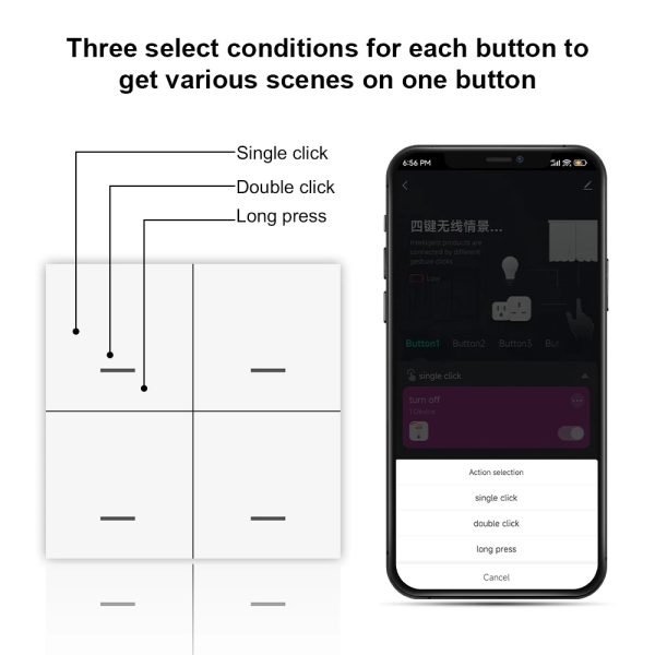 Zigbee scene switch for graffiti Four key switches for easy access to smart home - Image 6