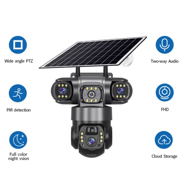 V380 Pro 4G Solar Security Camera - Triple-Lens 6MP, 355° PTZ, AI Detection, Weatherproof - Image 5