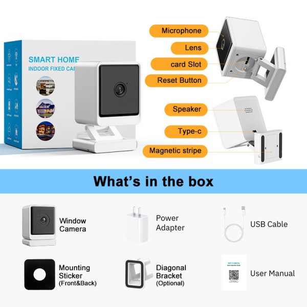 3MP 2K WiFi Window Camera with AI Recognition and Color Night Vision - Image 6