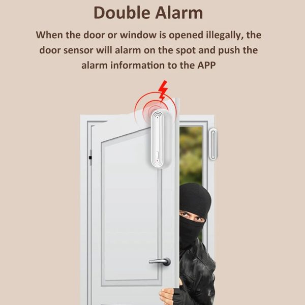 Tuya Smart WiFi Door/Window Sensor with Alexa & Google Home - Auto Alarm Detector - Image 6