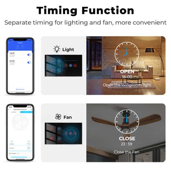 Tuya WiFi Ceiling Fan Speed Control with Timer and Power Monitor for Middle East & Pakistan - Image 6