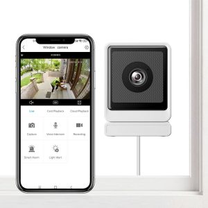 3MP 2K WiFi Window Camera with AI Recognition and Color Night Vision