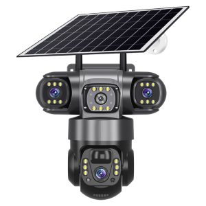 V380 Pro 4G Solar Security Camera - Triple-Lens 6MP, 355° PTZ, AI Detection, Weatherproof