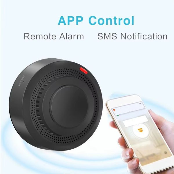 Black Tuya Zigbee Smoke Detector - UL217 Certified, APP Control, Works with Alexa & Home Assistant - Image 3